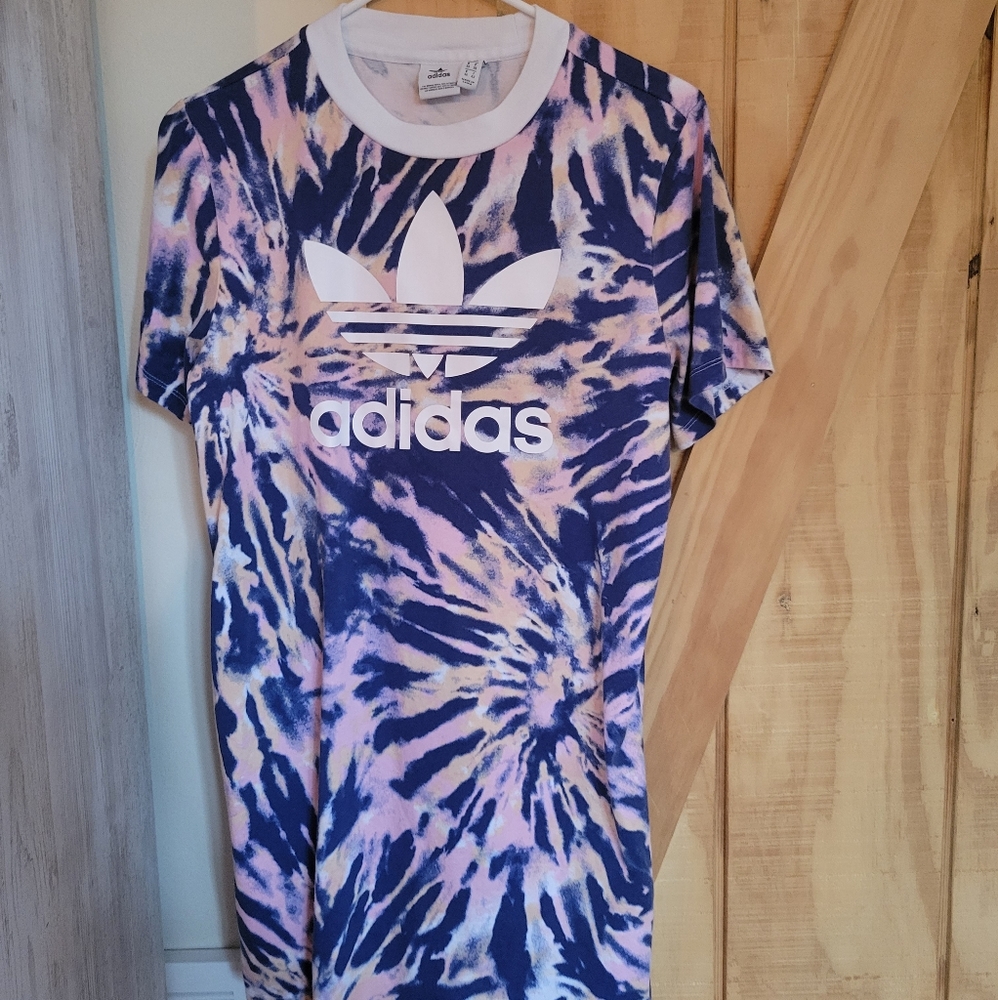 Tie dye adidas shirt dress